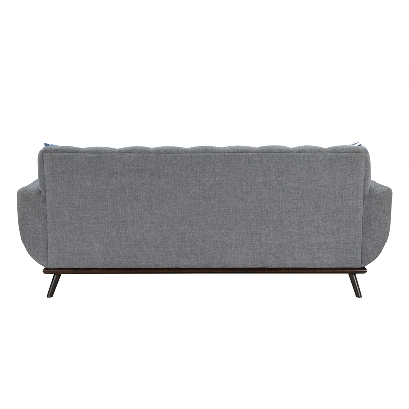 Pemberly Row Reversible Sofa Chaise with Tufted Back in Gray