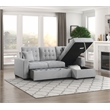 Pemberly Row 2-Piece Fabric Sectional & Right Chaise in Gray