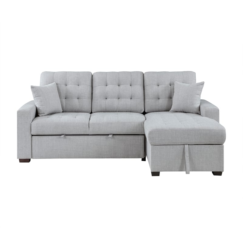 Pemberly Row 2-Piece Fabric Sectional & Right Chaise in Gray