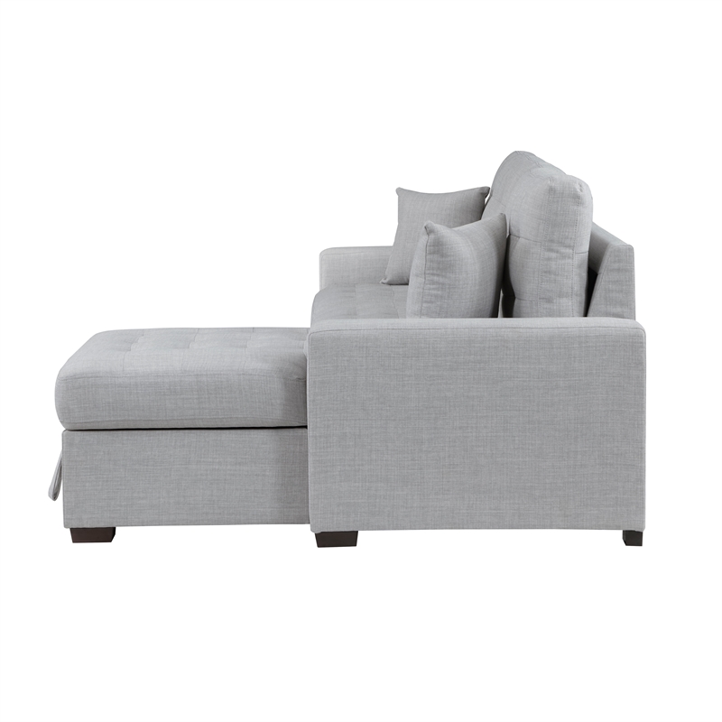 Pemberly Row 2-Piece Fabric Sectional & Right Chaise in Gray