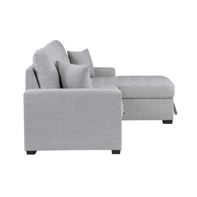 Pemberly Row 2-Piece Fabric Sectional & Right Chaise in Gray