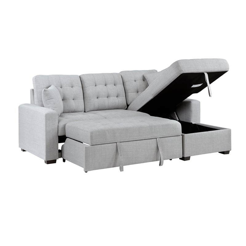 Pemberly Row 2-Piece Fabric Sectional & Right Chaise in Gray