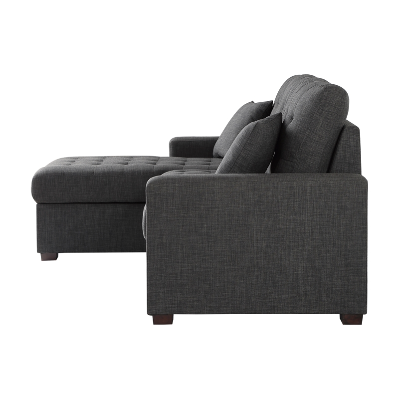 Pemberly Row 2-Piece Fabric Sectional & Left Chaise in Dark Gray