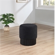 Pemberly Row Contemporary Boucle Fabric Ottoman/Stool in Black