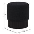 Pemberly Row Contemporary Boucle Fabric Ottoman/Stool in Black