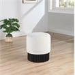 Pemberly Row Contemporary Boucle Fabric Ottoman/Stool in Cream/Black