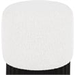 Pemberly Row Contemporary Boucle Fabric Ottoman/Stool in Cream/Black
