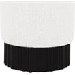 Pemberly Row Contemporary Boucle Fabric Ottoman/Stool in Cream/Black