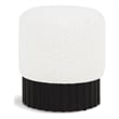 Pemberly Row Contemporary Boucle Fabric Ottoman/Stool in Cream/Black