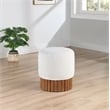 Pemberly Row Contemporary Boucle Fabric Ottoman/Stool in Cream/Brown