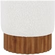 Pemberly Row Contemporary Boucle Fabric Ottoman/Stool in Cream/Brown