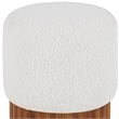 Pemberly Row Contemporary Boucle Fabric Ottoman/Stool in Cream/Brown