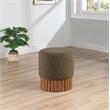 Pemberly Row Contemporary Boucle Fabric Ottoman/Stool in Olive/Brown