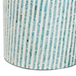 Pemberly Row Wood & Mother of Pearl End Table in White and Blue