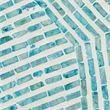 Pemberly Row Wood & Mother of Pearl End Table in White and Blue