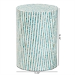 Pemberly Row Wood & Mother of Pearl End Table in White and Blue