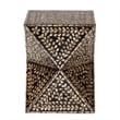 Pemberly Row Wood & Mother of Pearl End Table in Black and Bronze