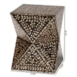 Pemberly Row Wood & Mother of Pearl End Table in Black and Bronze
