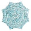 Pemberly Row Octagon Wood & Mother of Pearl End Table in Blue