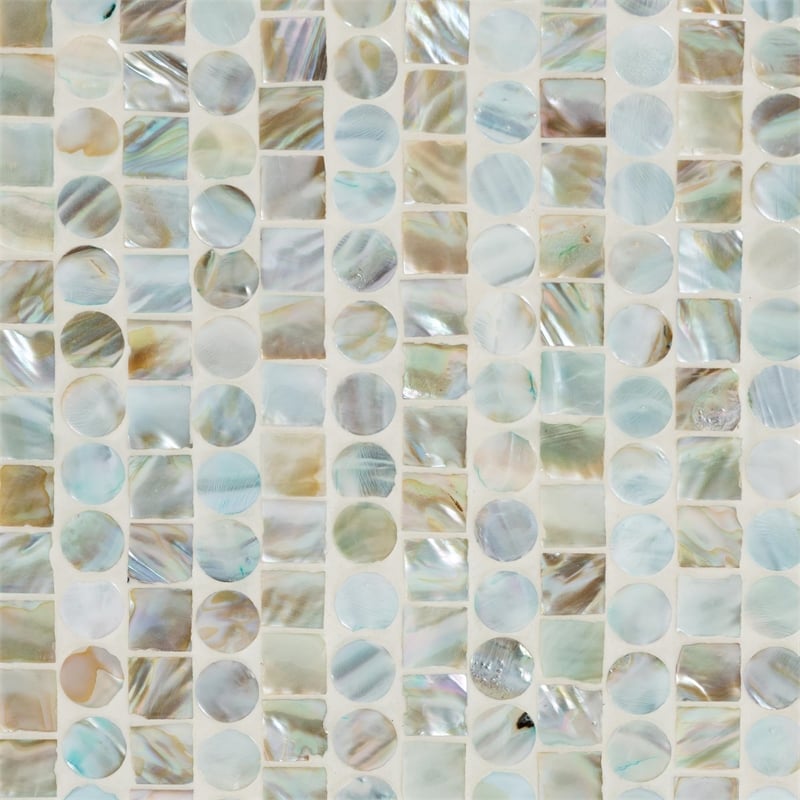 Pemberly Row Mother of Pearl & Metal Storage Cabinet in Multi-Color