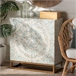 Pemberly Row Mother of Pearl & Metal Storage Cabinet in Multi-Color