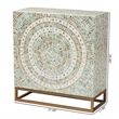 Pemberly Row Mother of Pearl & Metal Storage Cabinet in Multi-Color