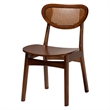Pemberly Row Contemporary 5-Piece Wood & Rattan Dining Set in Brown