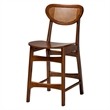 Pemberly Row 5-Piece Mid-Century Rattan & Wood Pub Set in Brown