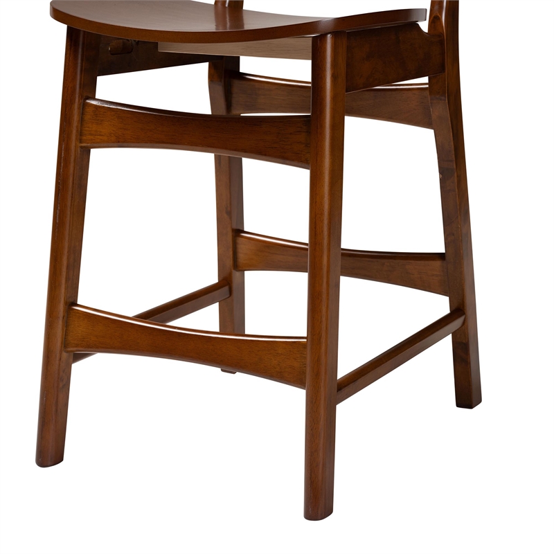 Pemberly Row 5-Piece Mid-Century Rattan & Wood Pub Set in Brown