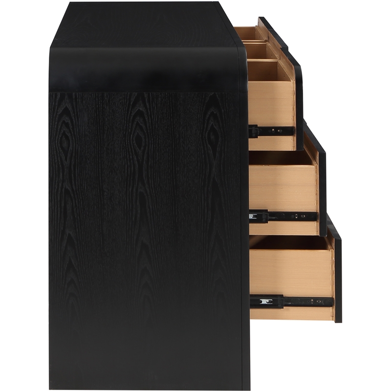Pemberly Row Modern / Contemporary Ash Wood Black Night Stand