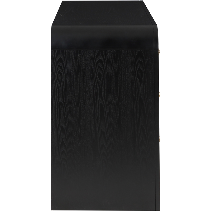 Pemberly Row Modern / Contemporary Ash Wood Black Night Stand