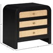 Pemberly Row Modern / Contemporary Ash Wood Black Night Stand
