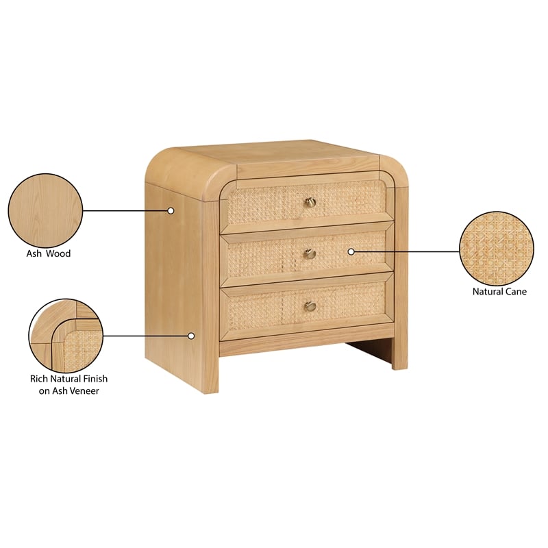 Pemberly Row Modern / Contemporary Natural Finish Night Stand