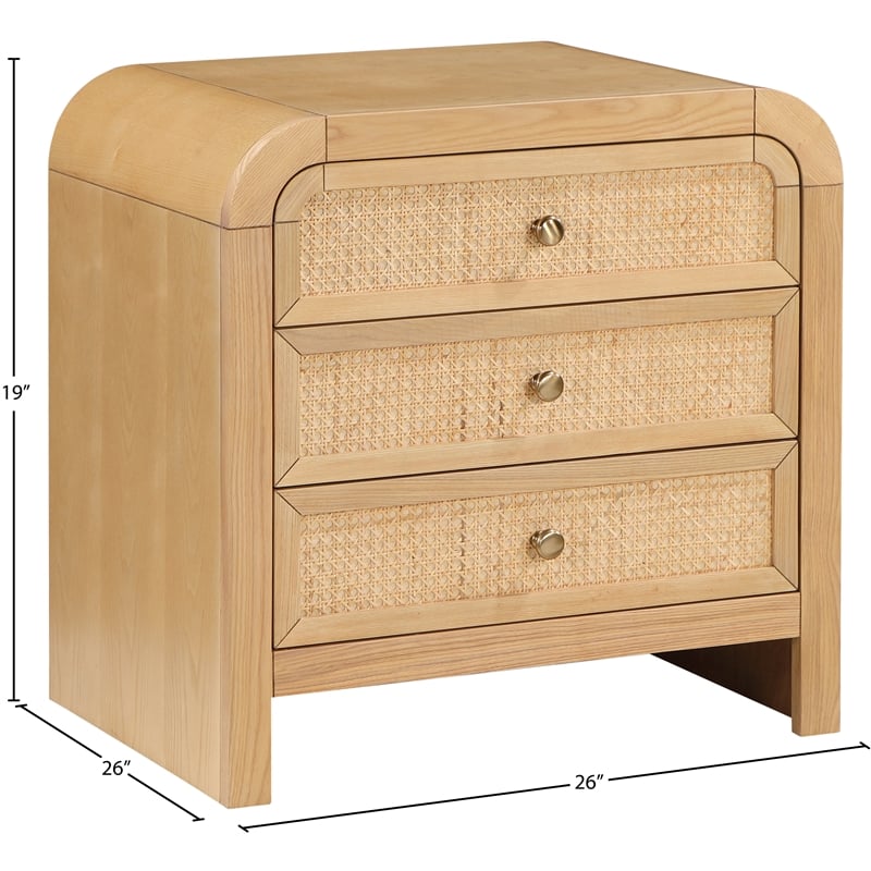 Pemberly Row Modern / Contemporary Natural Finish Night Stand
