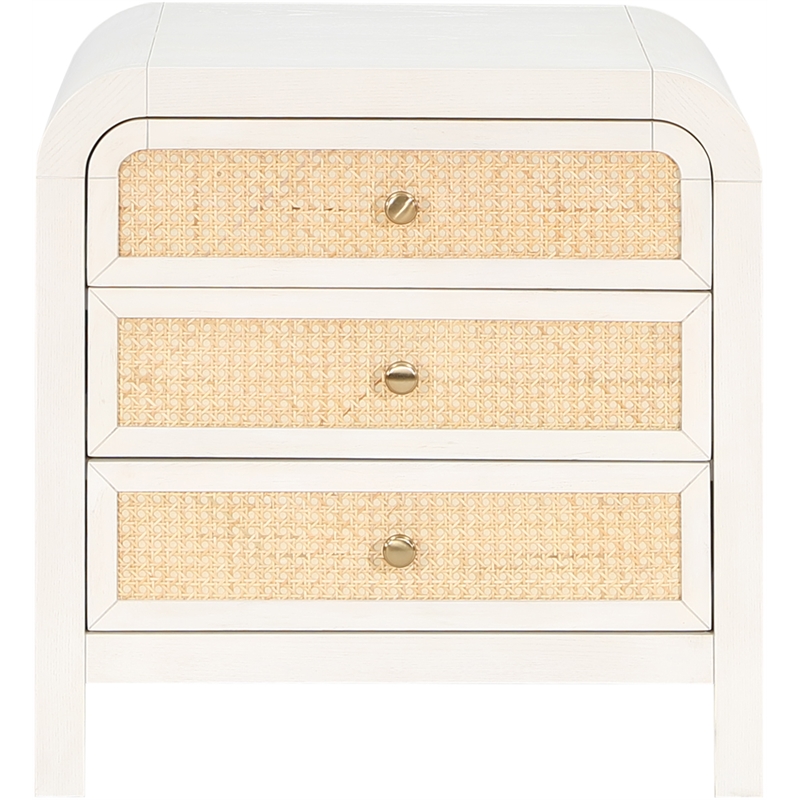 Pemberly Row Modern / Contemporary Ash Wood White Night Stand