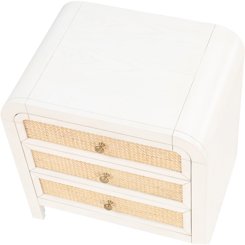 Pemberly Row Modern / Contemporary Ash Wood White Night Stand
