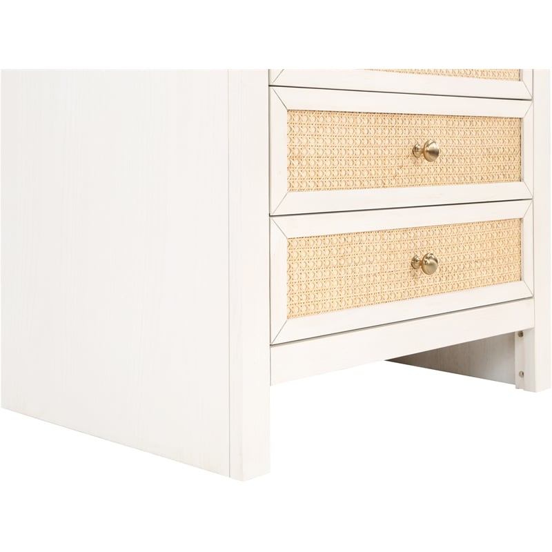 Pemberly Row Modern / Contemporary Ash Wood White Night Stand