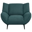 Pemberly Row Mid-Century Fabric Upholstered Wing Back Chair in Teal