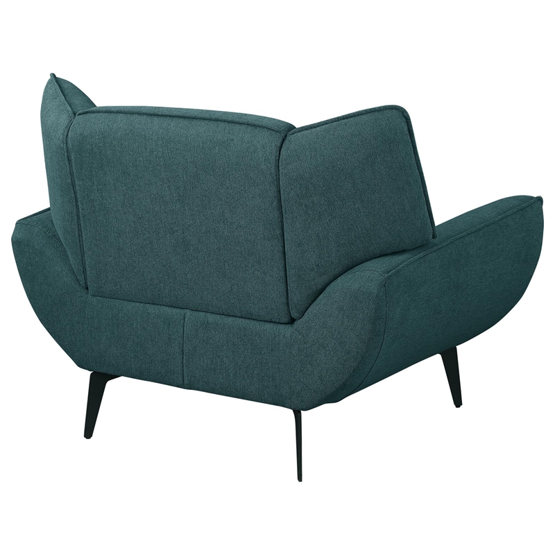 Pemberly Row Mid-Century Fabric Upholstered Wing Back Chair in Teal
