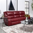 Pemberly Row Transitional Faux Leather Upholstered Motion Sofa Red