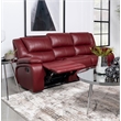 Pemberly Row Transitional Faux Leather Upholstered Motion Sofa Red