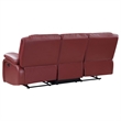 Pemberly Row Transitional Faux Leather Upholstered Motion Sofa Red
