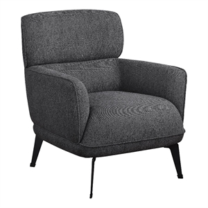 Pemberly Row Transitional Fabric Upholstered Accent Chair in Gray