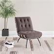 Pemberly Row Mid-Century Fabric Upholstered Accent Chair in Brown