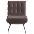 Pemberly Row Mid-Century Fabric Upholstered Accent Chair in Brown