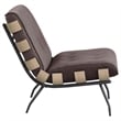 Pemberly Row Mid-Century Fabric Upholstered Accent Chair in Brown