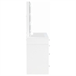Pemberly Row Contemporary Wood White Vanity Set in White and Gray