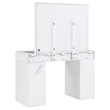 Pemberly Row Contemporary Wood White Vanity Set in White and Gray
