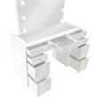 Pemberly Row Contemporary Wood White Vanity Set in White and Gray