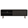 Pemberly Row 2-door Farmhouse Wood Rectangular TV Stand in Black